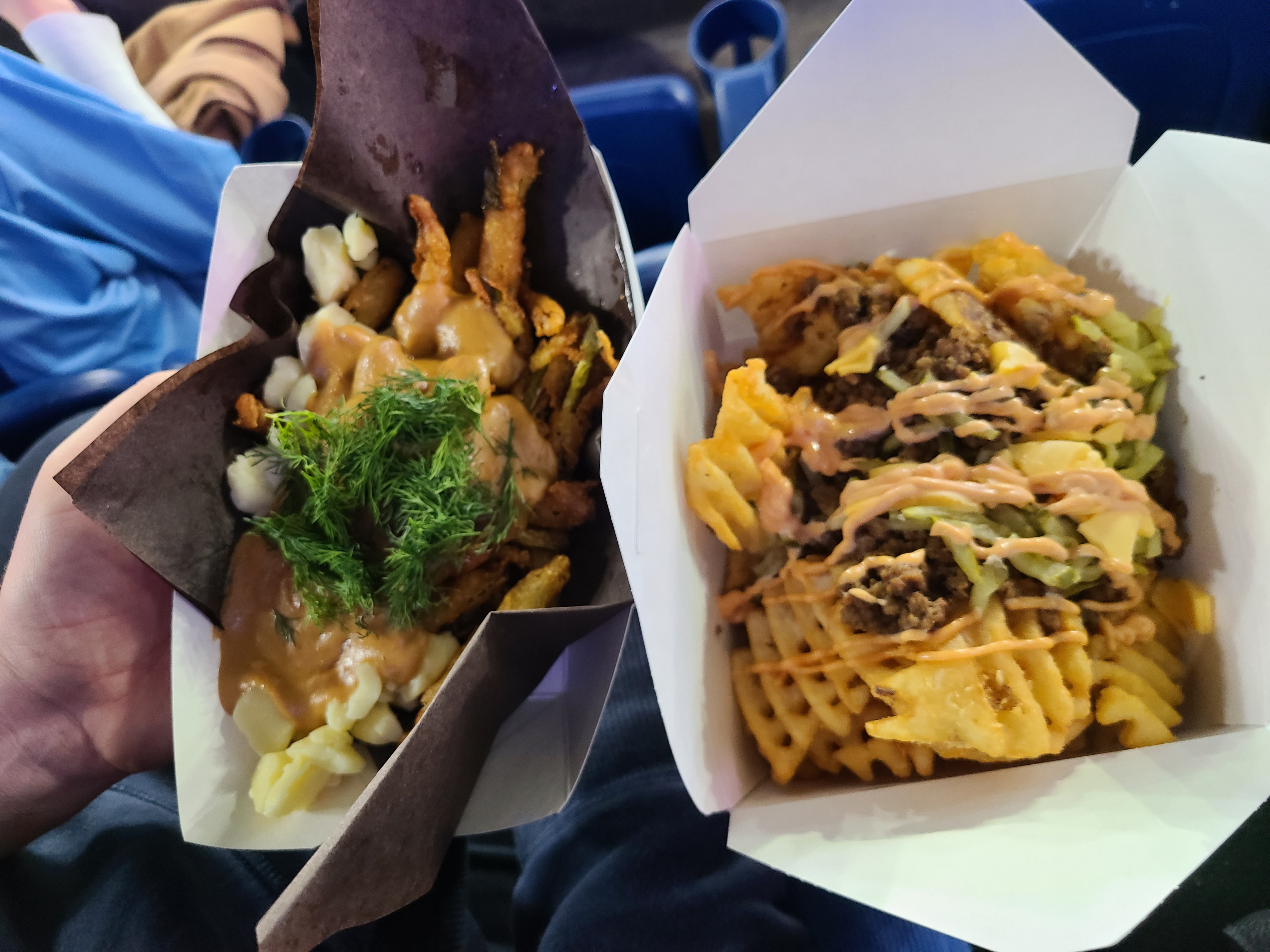 Peanut Butter Fried Pickle Poutine & Cheeseburger Waffle Fries
